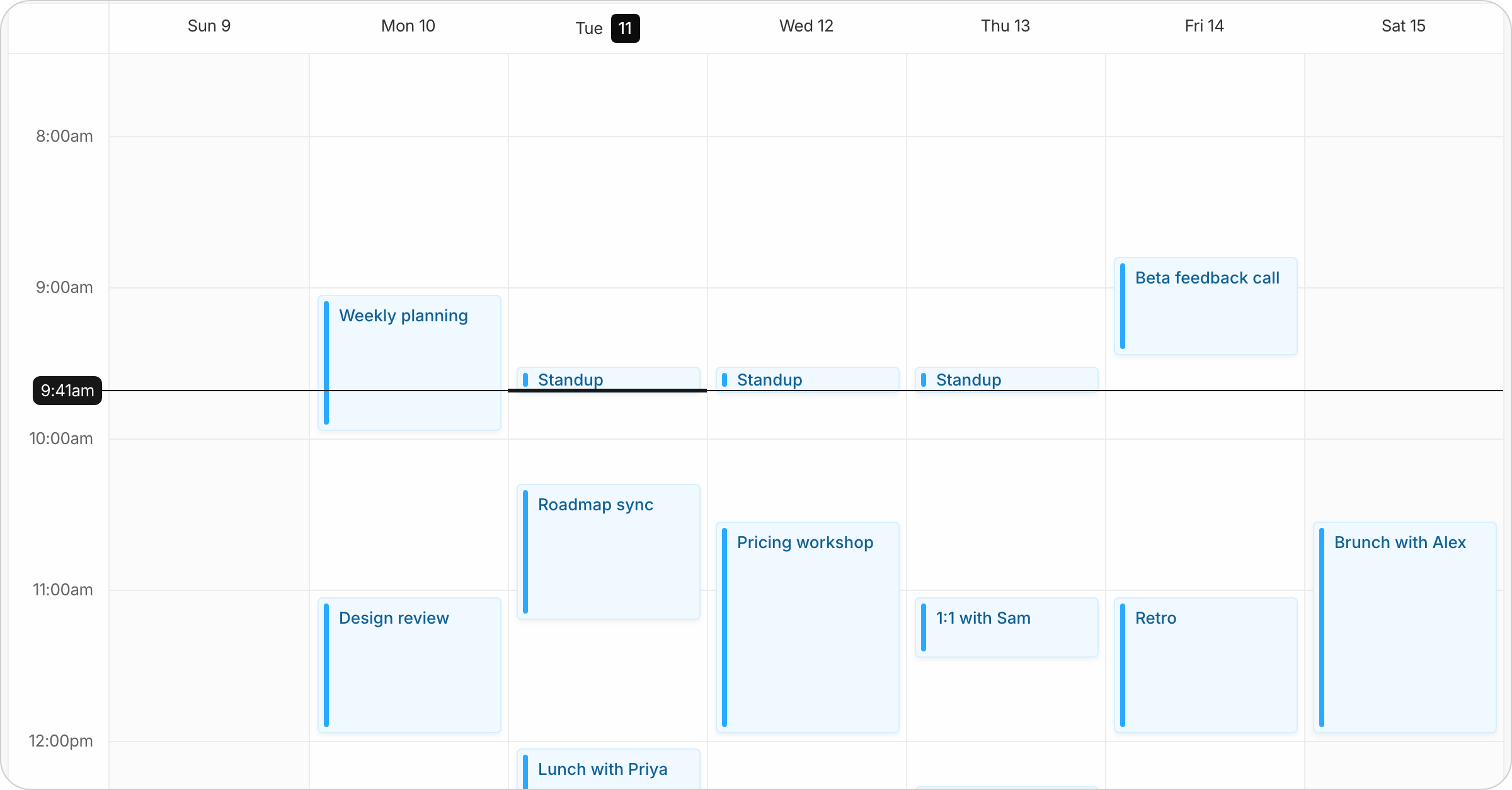 Week view & 3-day view
